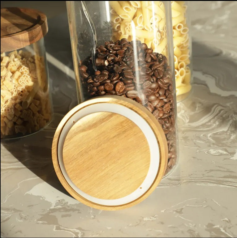 Frascos com tampa de madeira Colipo
